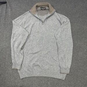 Hammer Made Italy Wool Cashmere 1/4 Zip Sweater XXL Elbow Patch